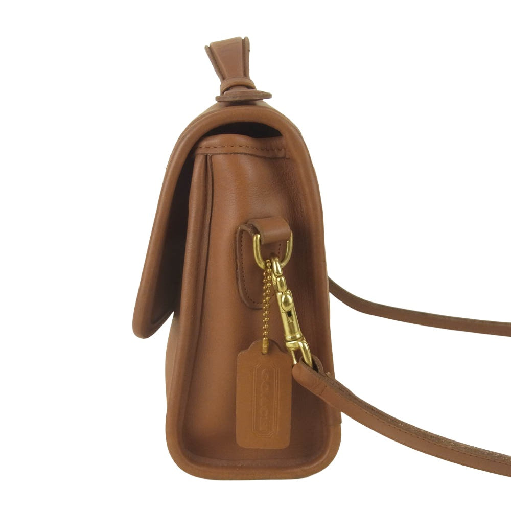 COACH コーチ K5C-9870 オールドコーチ レザー ショルダー バッグ ブラウン系【中古】