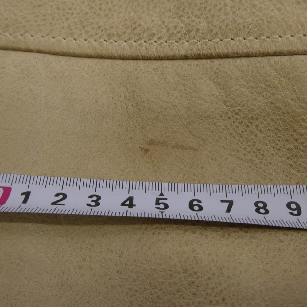 ベルスタッフ 牛革 カウレザー シングル ライダース ジャケット ベージュ系 XS【中古】