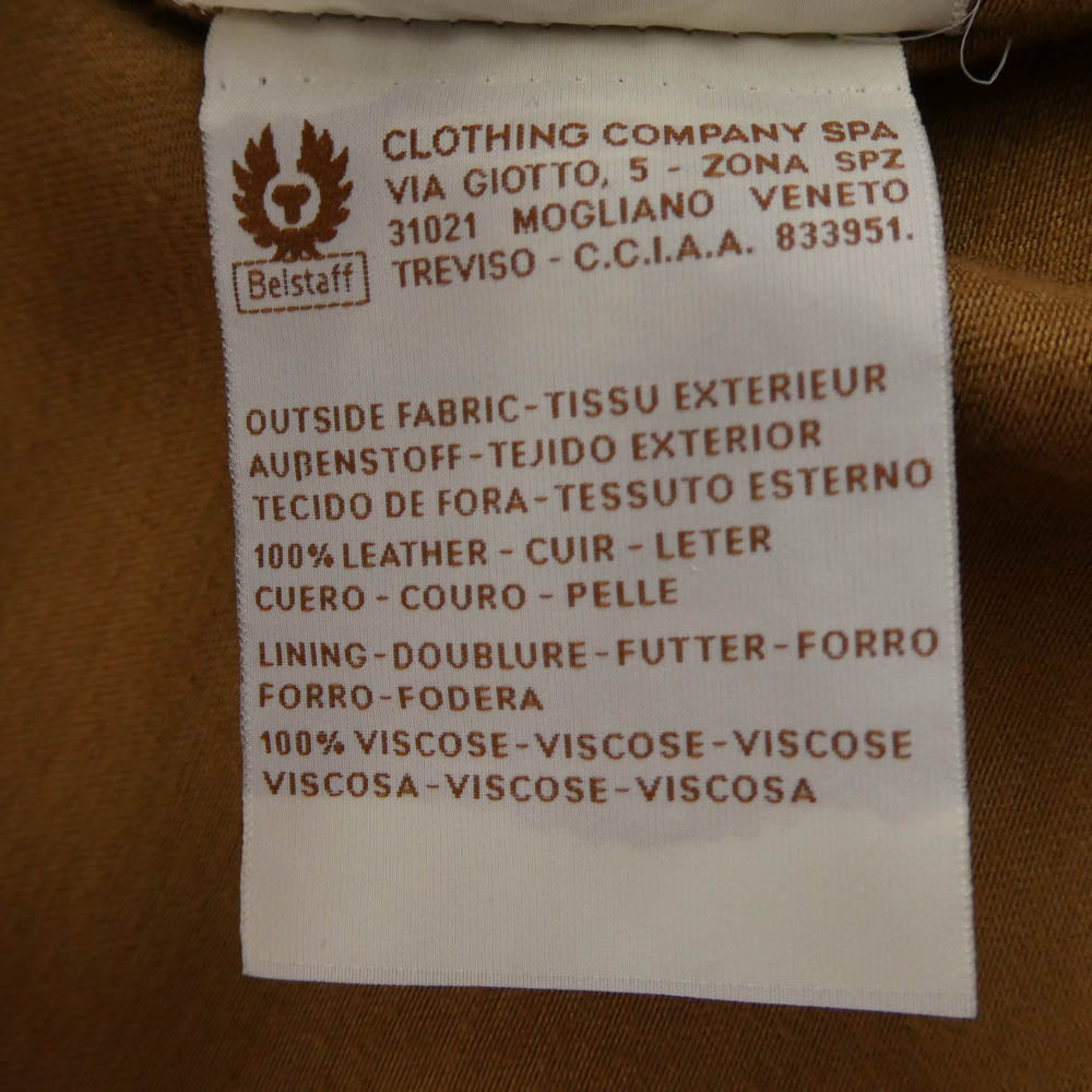ベルスタッフ 牛革 カウレザー シングル ライダース ジャケット ベージュ系 XS【中古】