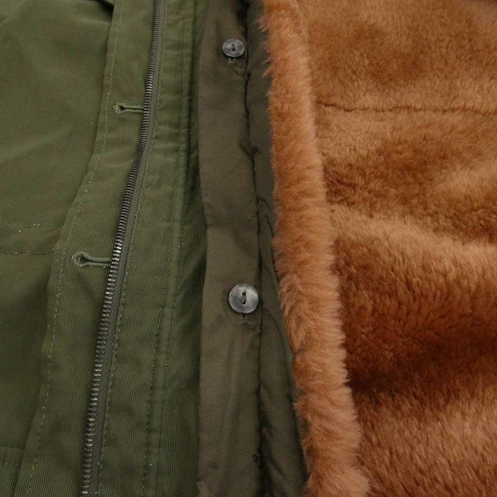 MAISON MARGIELA メゾンマルジェラ 4ライン 12AW ムートンライナーベスト付き 3WAY モッズ コート カーキ系 サイズ表記なし【中古】