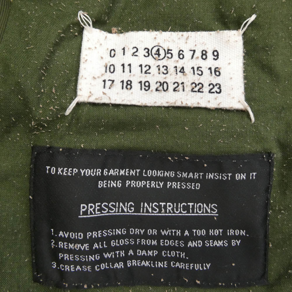 MAISON MARGIELA メゾンマルジェラ 4ライン 12AW ムートンライナーベスト付き 3WAY モッズ コート カーキ系 サイズ表記なし【中古】