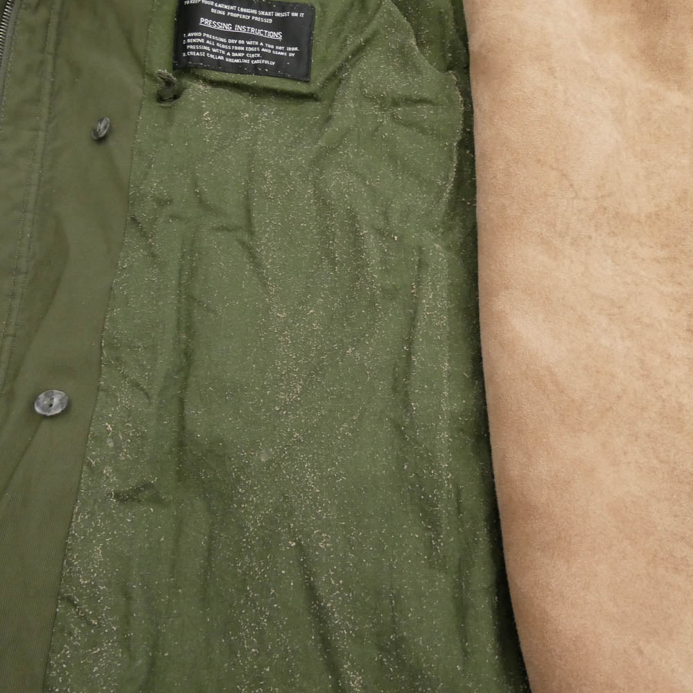 MAISON MARGIELA メゾンマルジェラ 4ライン 12AW ムートンライナーベスト付き 3WAY モッズ コート カーキ系 サイズ表記なし【中古】