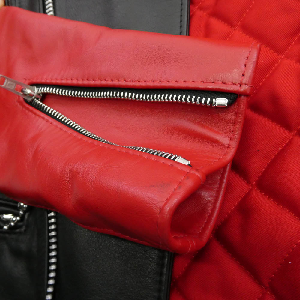 COMME des GARCONS コムデギャルソン 21AW KZ-J013 Lewis leather ルイスレザー Lightning 391T ライトニング レザー ライダース ジャケット ブラック系 レッド系 34【中古】