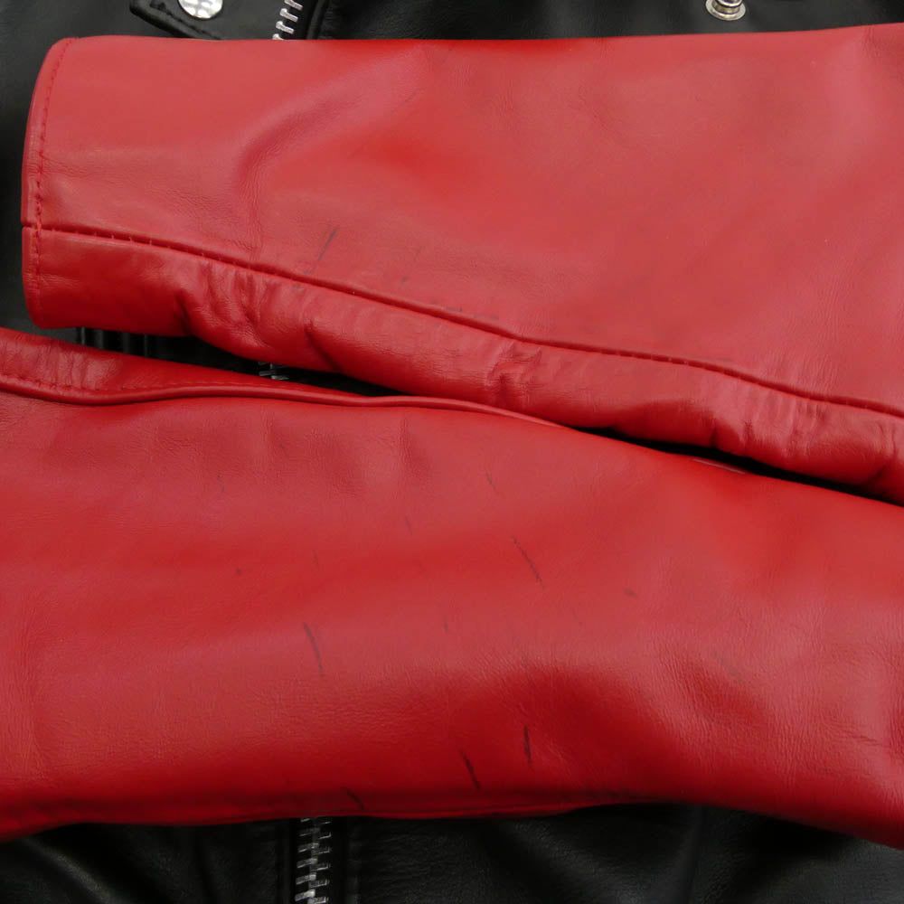 COMME des GARCONS コムデギャルソン 21AW KZ-J013 Lewis leather ルイスレザー Lightning 391T ライトニング レザー ライダース ジャケット ブラック系 レッド系 34【中古】