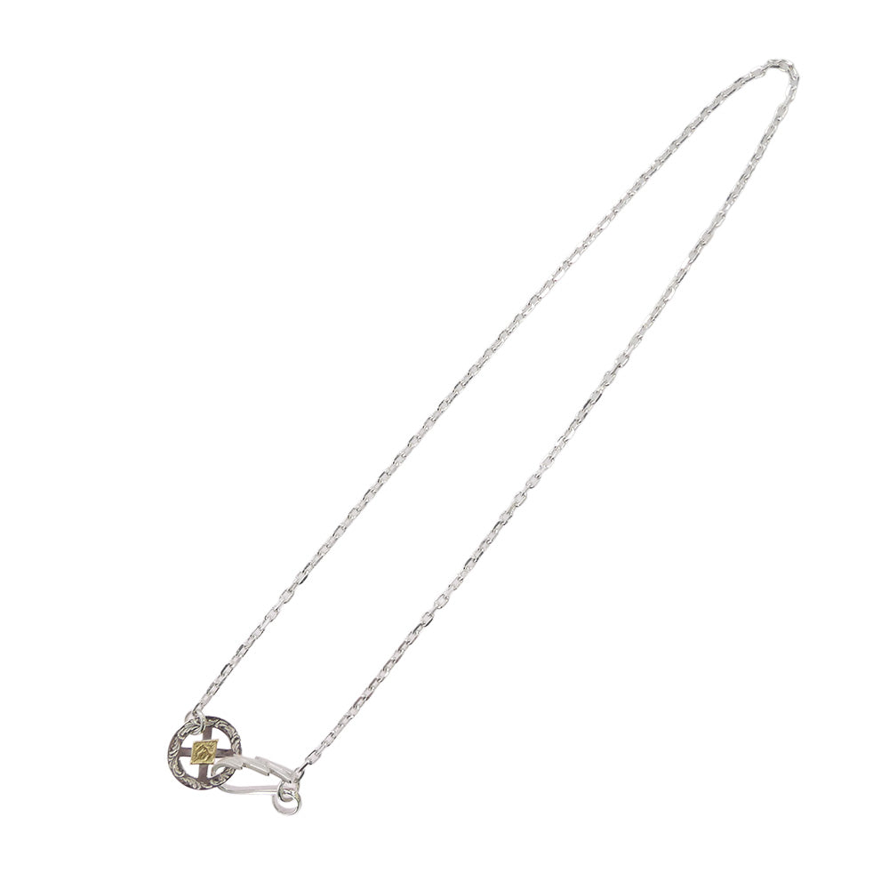 TARO WASHIMI ワシミタロウ 鷲見太郎 P&T販売証明書付属 thunder hook eagle medicine wheel M K18 chain K50 eaglemetal イーグル金メタル ホイール サンダーフック チェーン 50cm ネックレスクロス シルバー系 ゴールド系【極上美品】【中古】