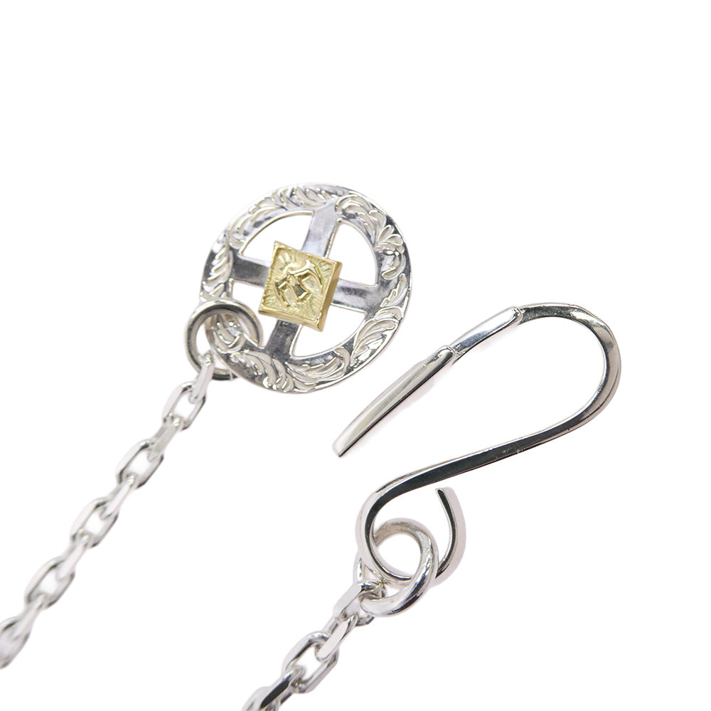 TARO WASHIMI ワシミタロウ 鷲見太郎 P&T販売証明書付属 thunder hook eagle medicine wheel M K18 chain K50 eaglemetal イーグル金メタル ホイール サンダーフック チェーン 50cm ネックレスクロス シルバー系 ゴールド系【極上美品】【中古】