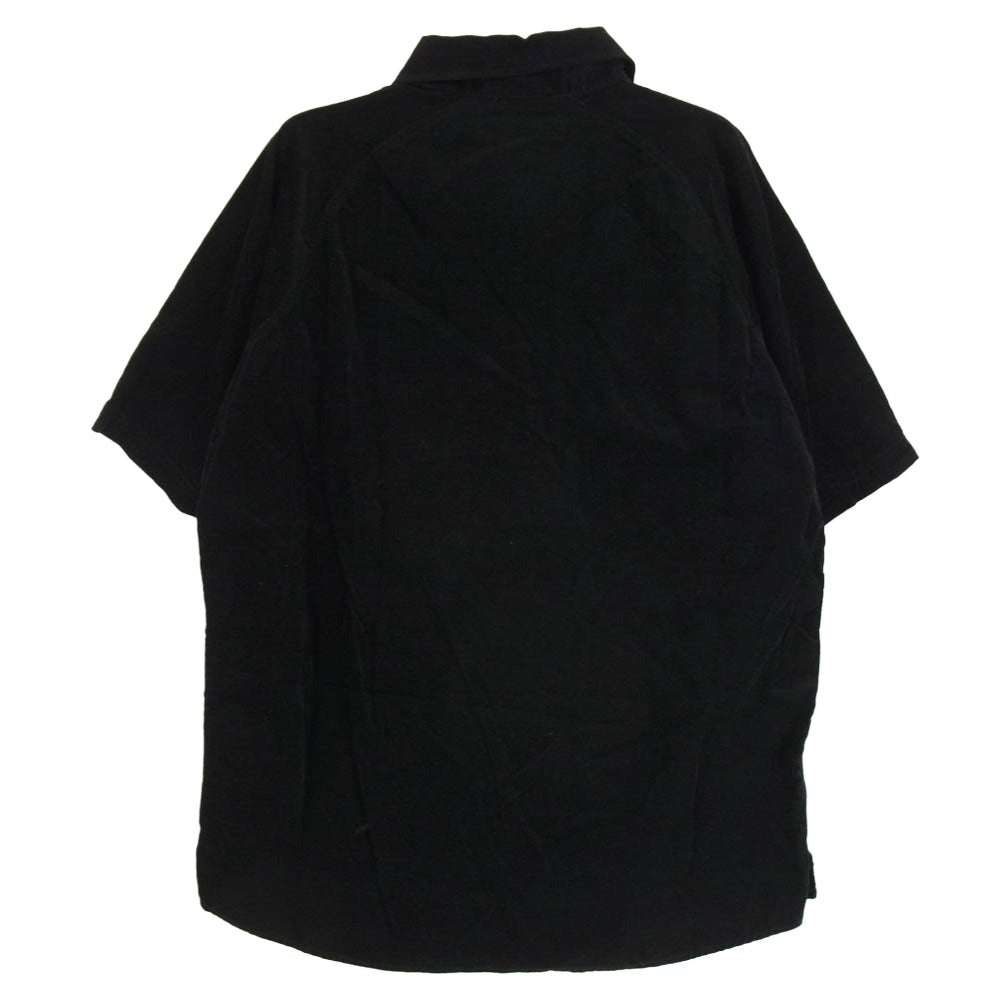 NEIGHBORHOOD ネイバーフッド TSHN-SH-03 ロゴ 刺繡 コーデュロイ 半袖シャツ ブラック系 L【中古】