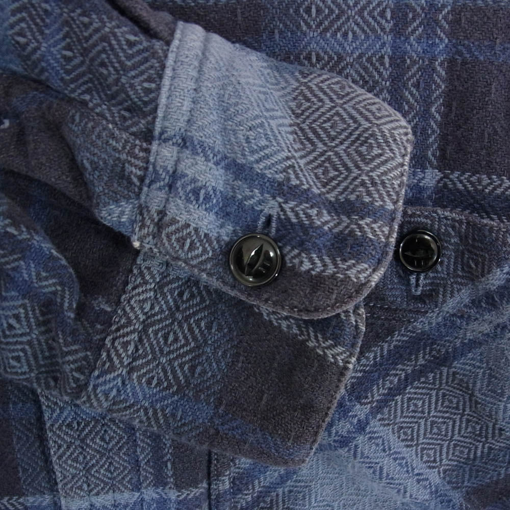 NEIGHBORHOOD ネイバーフッド フード付き チェック ネル 長袖 シャツ ネイビー系 X regular【中古】