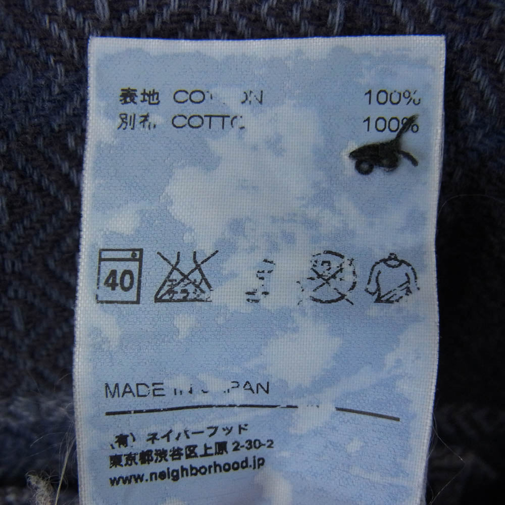 NEIGHBORHOOD ネイバーフッド フード付き チェック ネル 長袖 シャツ ネイビー系 X regular【中古】