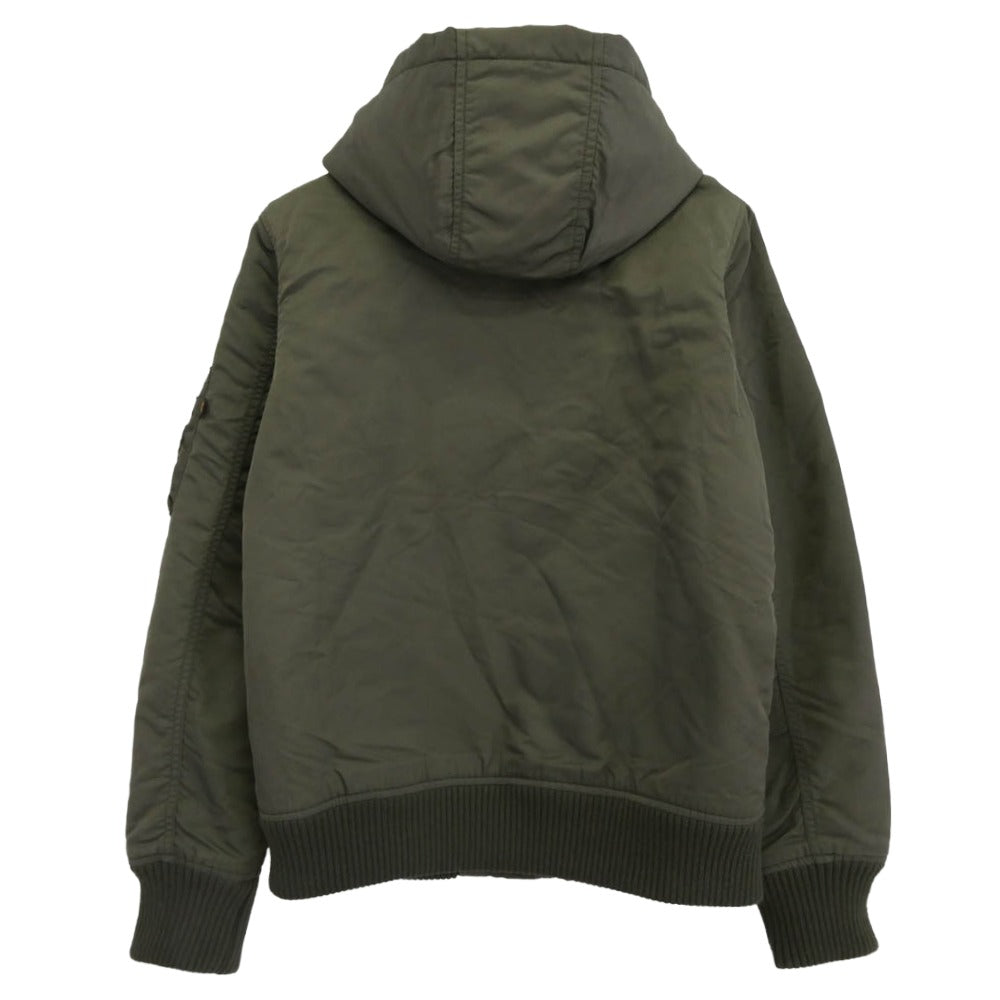 ALPHA アルファ TA1260-076 中綿 フーデッド リブジャケット ミリタリー ブルゾン カーキ系 L【中古】