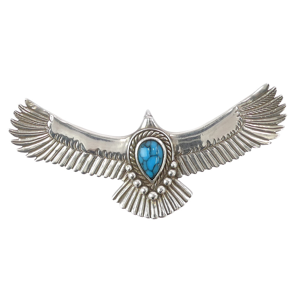 TADY&KING タディアンドキング OLD オールド ターコイズ付き 大イーグル ペンダントトップ シルバー系 ターコイズブルー系【中古】