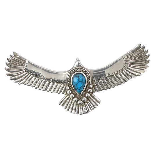 TADY&KING タディアンドキング OLD オールド ターコイズ付き 大イーグル ペンダントトップ シルバー系 ターコイズブルー系【中古】