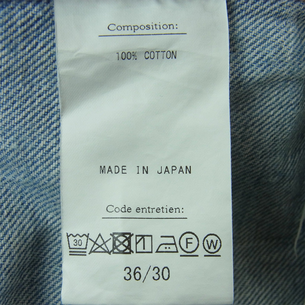 A.PRESSE アプレッセ 23AAP-04-08H Bleach Washed Denim Pants E ブリーチ ウォッシュド デニム パンツ インディゴブルー系 36 / 30【中古】