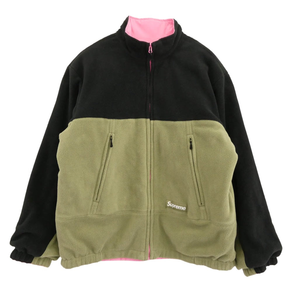 Supreme シュプリーム 22SS GORE-TEX Reversible Polartec Lined Jacket リバーシブル フリース ジャケット モスグリーン系 ブラック系 ピンク XL【中古】