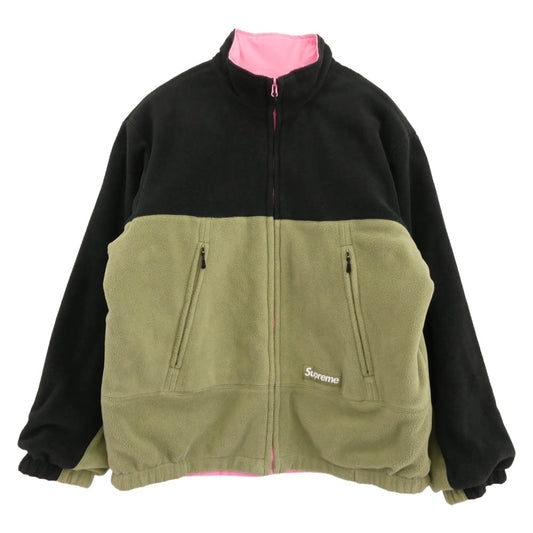 Supreme シュプリーム 22SS GORE-TEX Reversible Polartec Lined Jacket リバーシブル フリース ジャケット モスグリーン系 ブラック系 ピンク XL【中古】