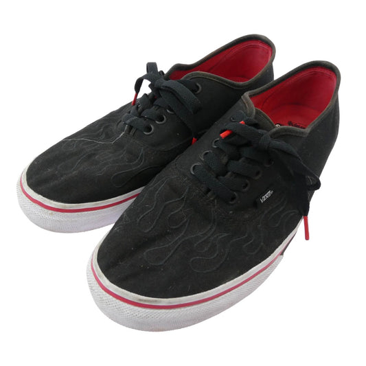 VANS バンズ ×RIPPER MAGAZINE Authentic×リッパーマガジン オーセンティック 斬捨御免 ファイヤーパターン ローカットスニーカー ブラック系 29cm【中古】