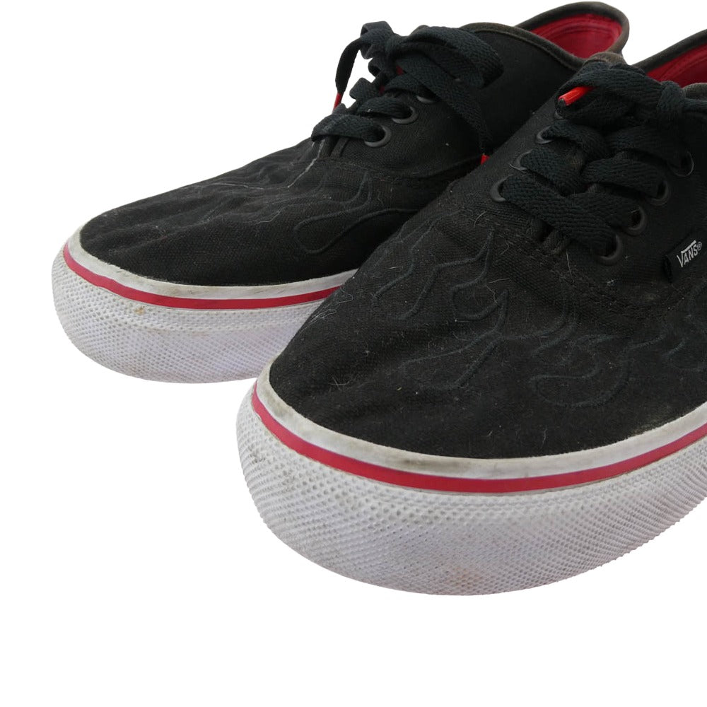 VANS バンズ ×RIPPER MAGAZINE Authentic×リッパーマガジン オーセンティック 斬捨御免 ファイヤーパターン ローカットスニーカー ブラック系 29cm【中古】