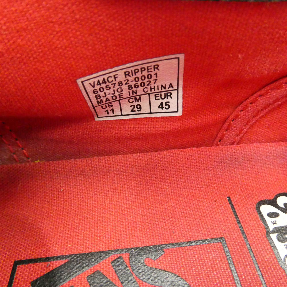 VANS バンズ ×RIPPER MAGAZINE Authentic×リッパーマガジン オーセンティック 斬捨御免 ファイヤーパターン ローカットスニーカー ブラック系 29cm【中古】