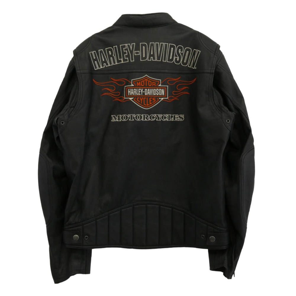 HARLEY DAVIDSON ハーレーダビッドソン PIGSKIN 豚革 シングル ライダース ジャケット ブラック系 M【中古】