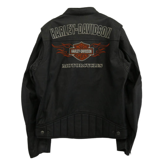 HARLEY DAVIDSON ハーレーダビッドソン PIGSKIN 豚革 シングル ライダース ジャケット ブラック系 M【中古】