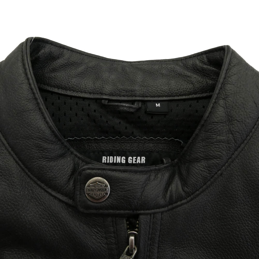 HARLEY DAVIDSON ハーレーダビッドソン PIGSKIN 豚革 シングル ライダース ジャケット ブラック系 M【中古】