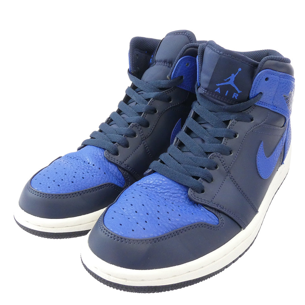 NIKE AIR JORDAN ナイキ ジョーダン 554724-412 Air Jordan 1 Mid Obsidian Game Royal AJ1 エアジョーダン オブシディアンゲームロイヤル ミッド スニーカー ブルー系 26cm【中古】