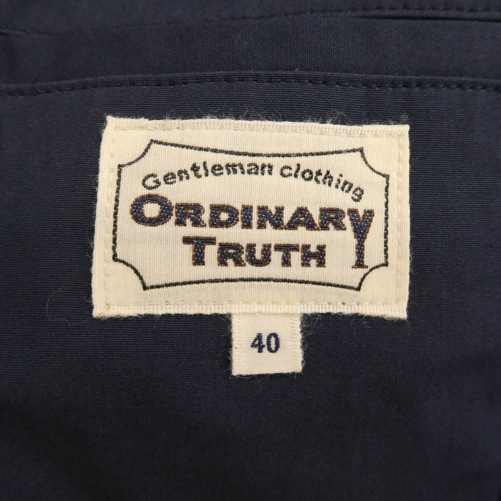 オーディナリートゥルース ベンタイル シングル ラグラン バルマカーン コート ネイビー系 40【中古】