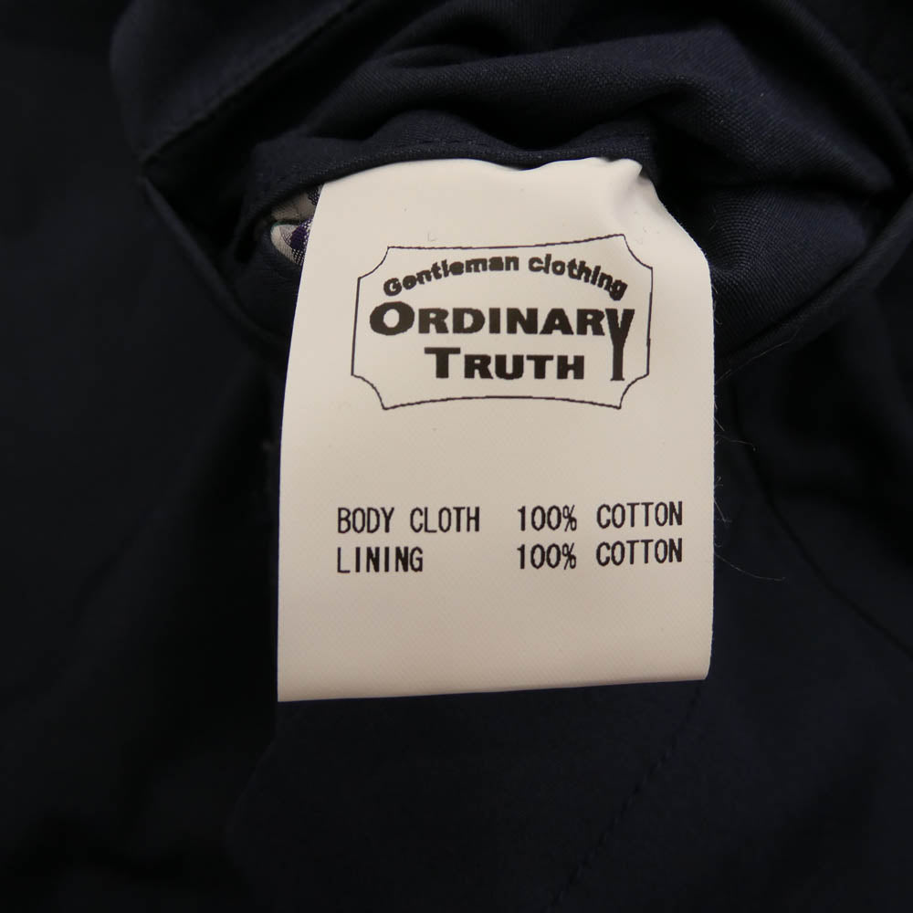 オーディナリートゥルース ベンタイル シングル ラグラン バルマカーン コート ネイビー系 40【中古】