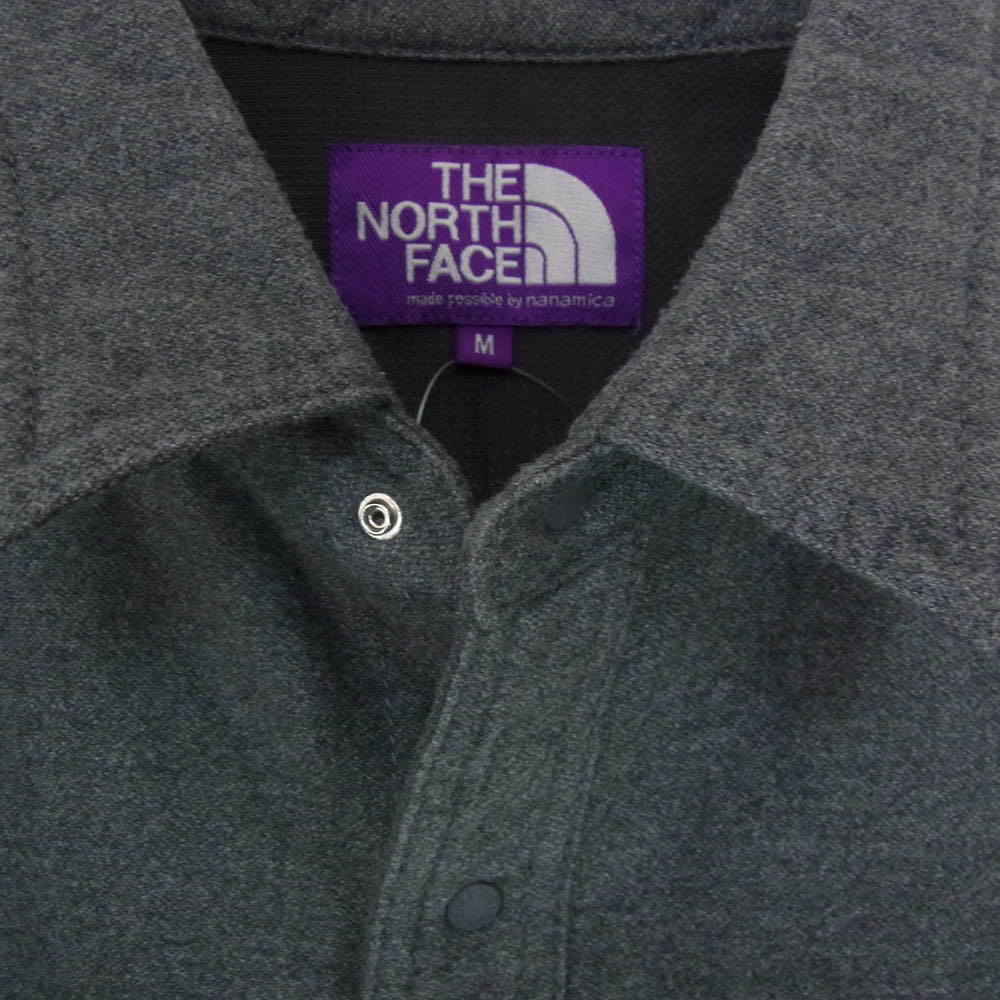 THE NORTH FACE ノースフェイス NT3265N PURPLE LABEL パープル レーベル Flannel Field Work Shirt フランネル フィールド ワーク 長袖シャツ グレー系 M【中古】