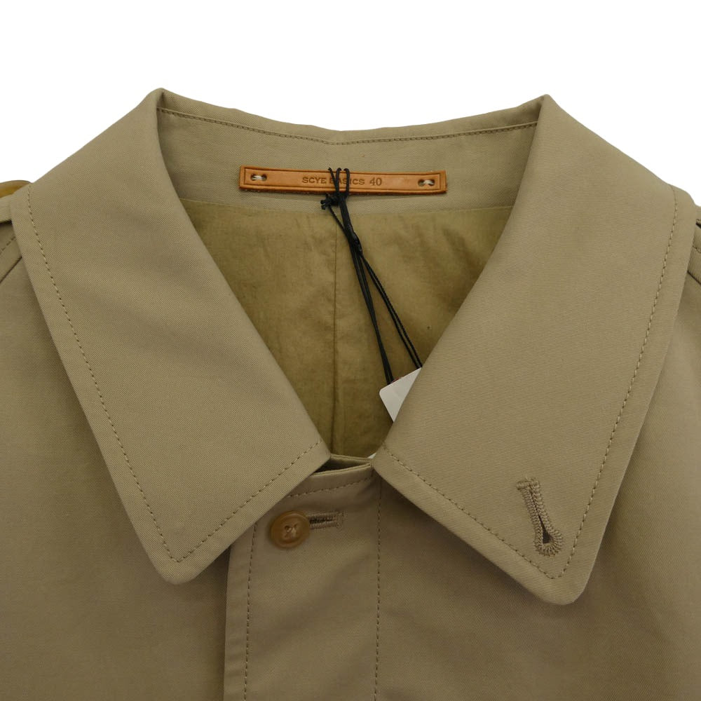 Scye サイ 5122ー71409 SCYE BASICS URBAN RESEARCH別注 サイベーシックス アーバンリサーチ 高密度 先染め ギャバ ロングコート ベージュ系 40【極上美品】【中古】