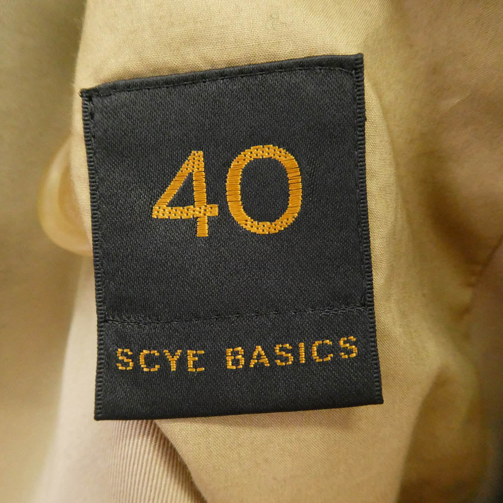 Scye サイ 5122ー71409 SCYE BASICS URBAN RESEARCH別注 サイベーシックス アーバンリサーチ 高密度 先染め ギャバ ロングコート ベージュ系 40【極上美品】【中古】