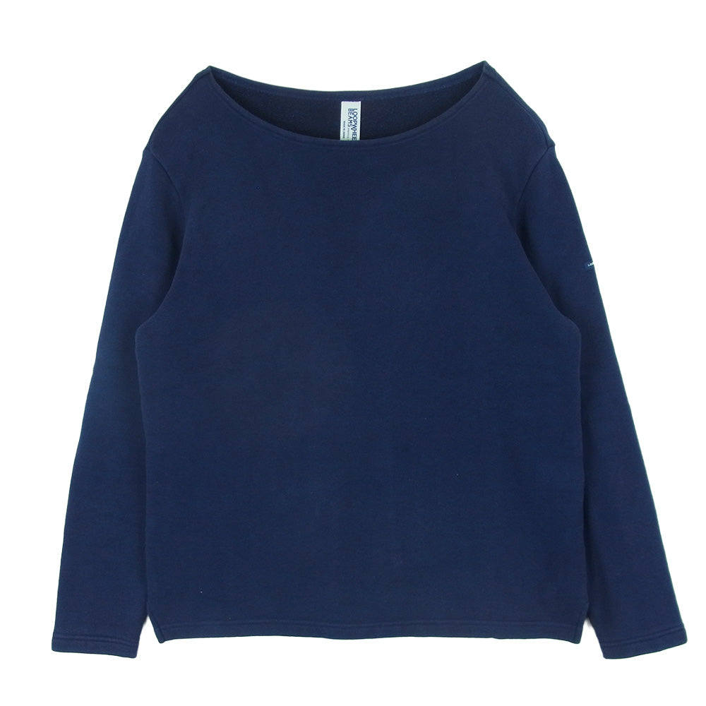 LOOPWHEELER ループウィラー BEAMS PLUS 別注 ビームス Sweat Boat Neck ボートネック スウェット トレーナー ネイビー系 L【中古】