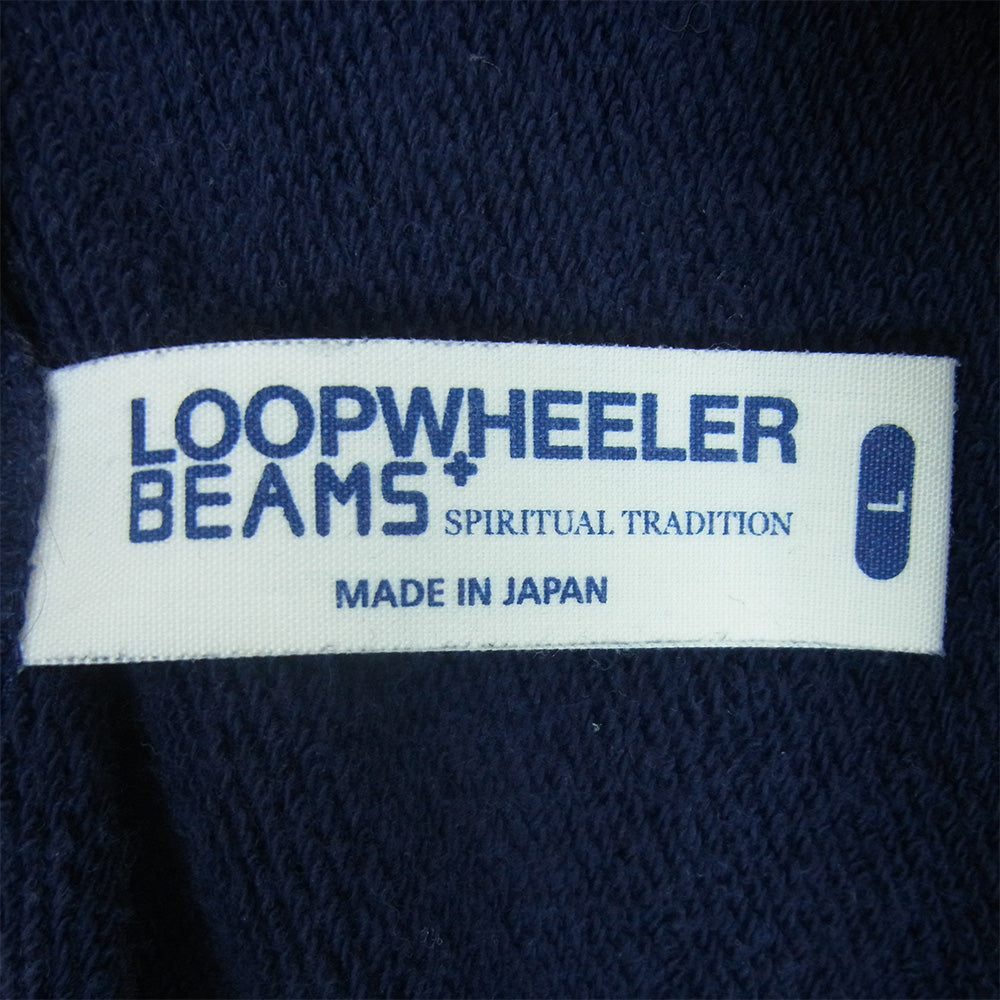 LOOPWHEELER ループウィラー BEAMS PLUS 別注 ビームス Sweat Boat Neck ボートネック スウェット トレーナー ネイビー系 L【中古】