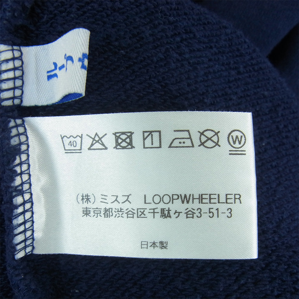 LOOPWHEELER ループウィラー BEAMS PLUS 別注 ビームス Sweat Boat Neck ボートネック スウェット トレーナー ネイビー系 L【中古】