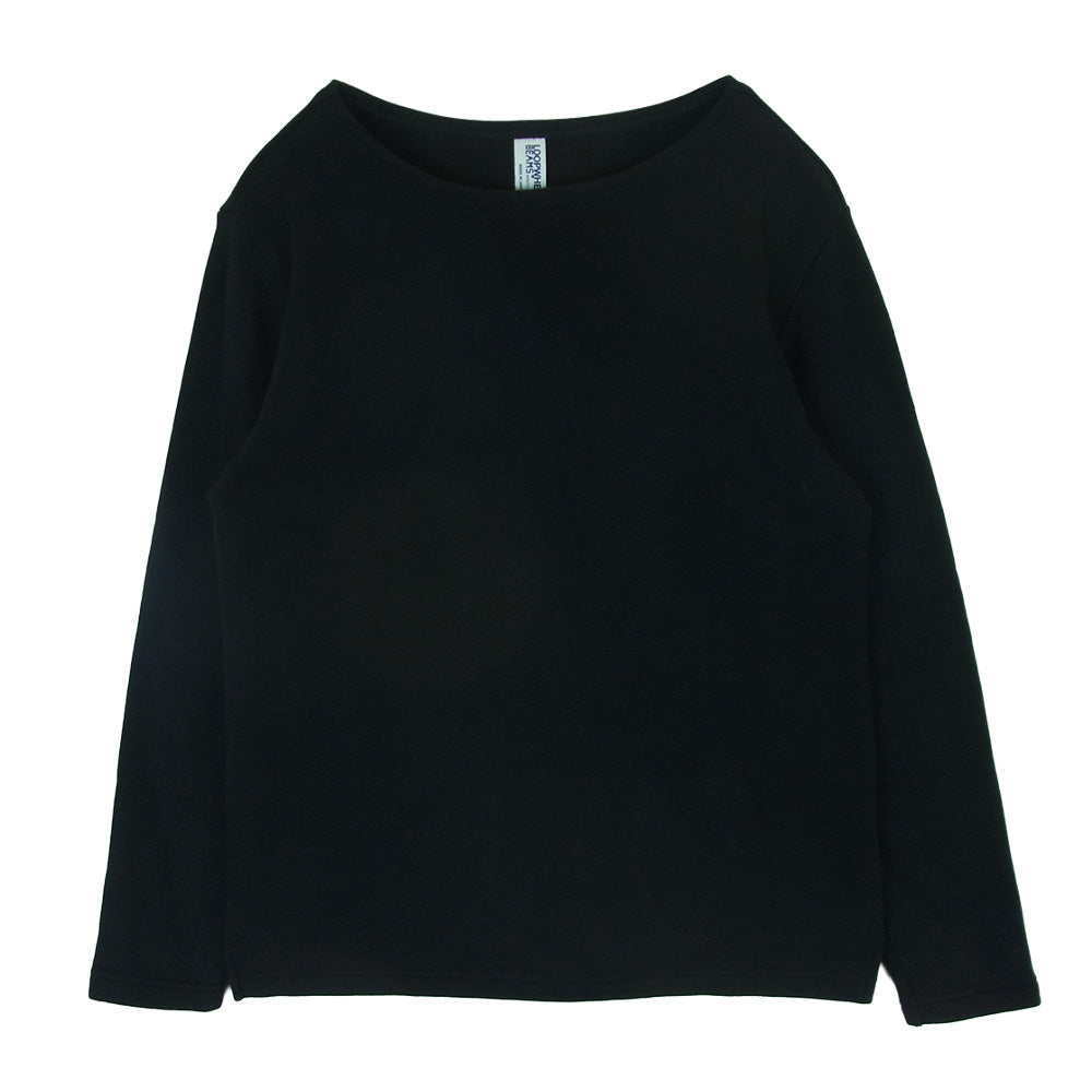 LOOPWHEELER ループウィラー BEAMS PLUS 別注 ビームス Sweat Boat Neck ボートネック スウェット トレーナー ブラック系 L【中古】