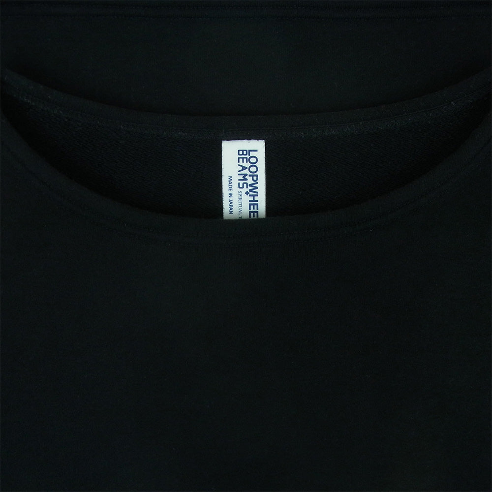 LOOPWHEELER ループウィラー BEAMS PLUS 別注 ビームス Sweat Boat Neck ボートネック スウェット トレーナー ブラック系 L【中古】
