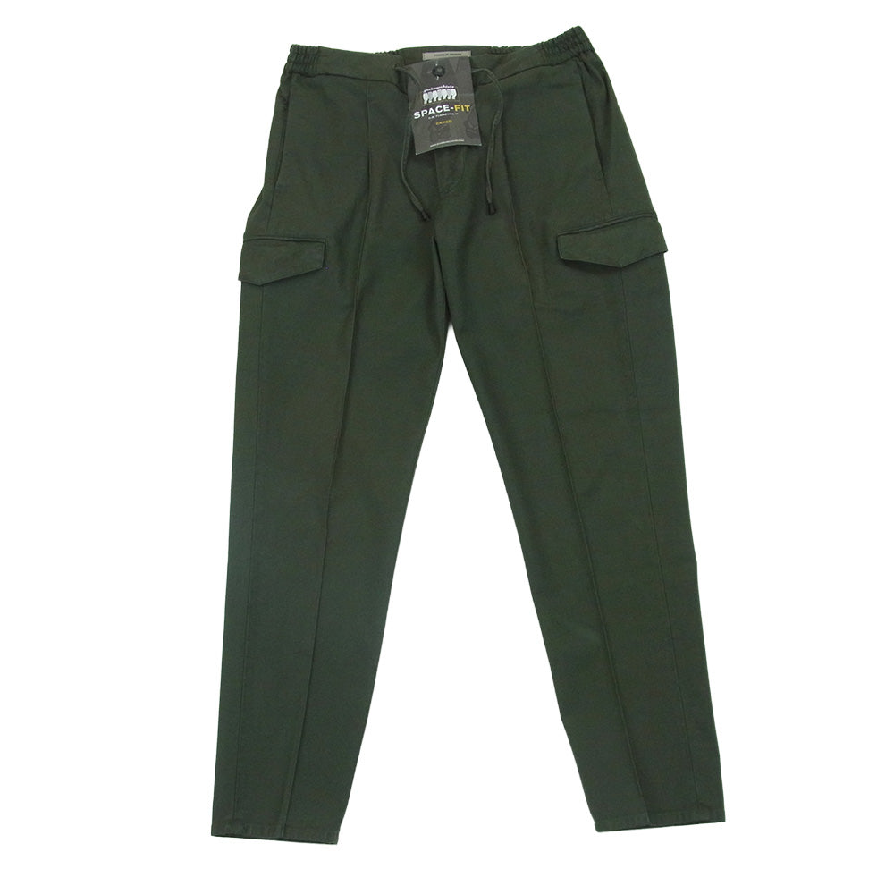 ジャブスアルキヴィオ TIZIANO 永久クリース ドローコード ストレッチ カーゴ パンツ グリーン系 46【中古】