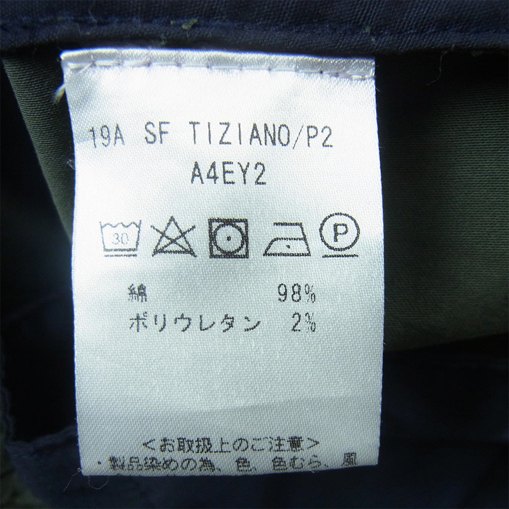 ジャブスアルキヴィオ TIZIANO 永久クリース ドローコード ストレッチ カーゴ パンツ グリーン系 46【中古】