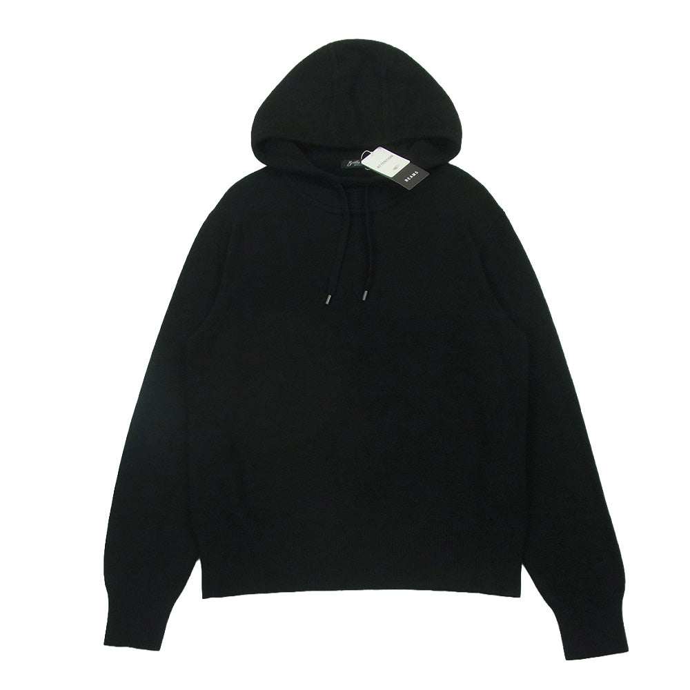 ブリッラ ペル イル グスト BEAMS ビームス カシミヤ混 ニット フーディー パーカー ブラック系 M【極上美品】【中古】