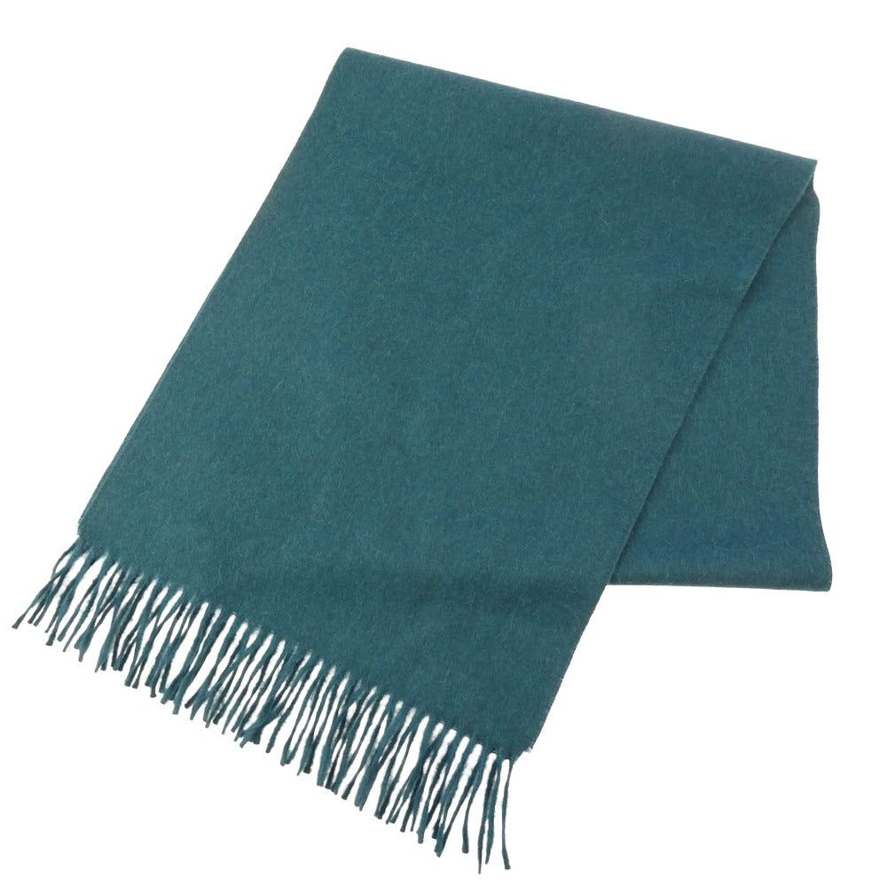 ザイノウエブラザーズ TIB-ALAC2001ML Brushed Scarf ウール スカーフ フリンジ マフラー 青緑系【極上美品】【中古】