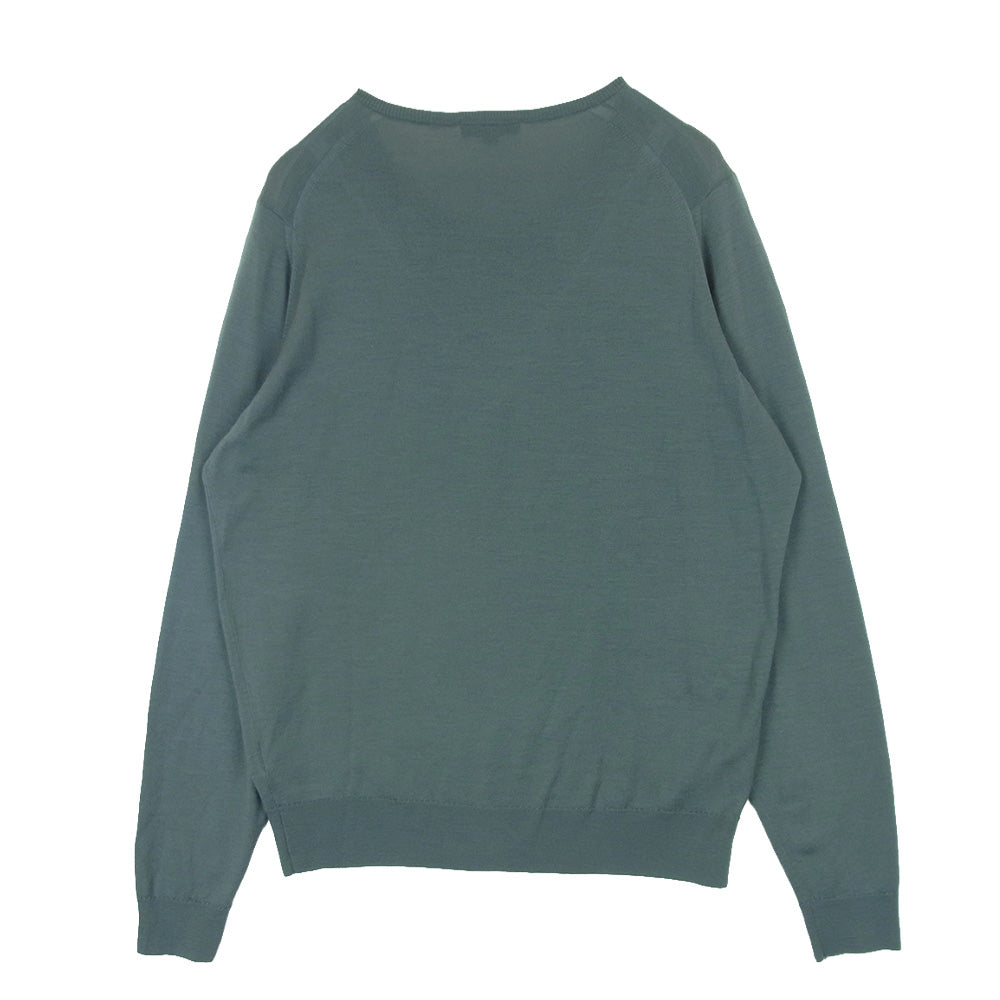JOHN SMEDLEY ジョンスメドレー ウール 30G Vネック ニット セーター イギリス製 グレー系 L【中古】