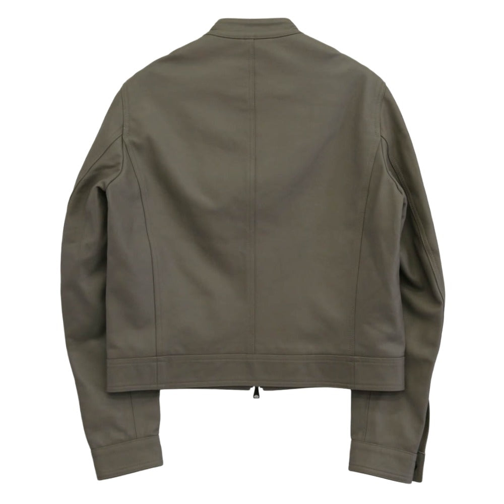 EMMETI エンメティ JURI ラムスキン シングル ライダース レザー ジャケット グレー系 48【中古】