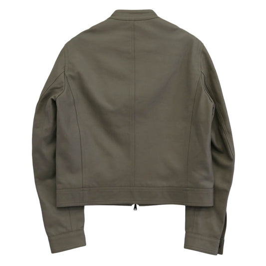 EMMETI エンメティ JURI ラムスキン シングル ライダース レザー ジャケット グレー系 48【中古】