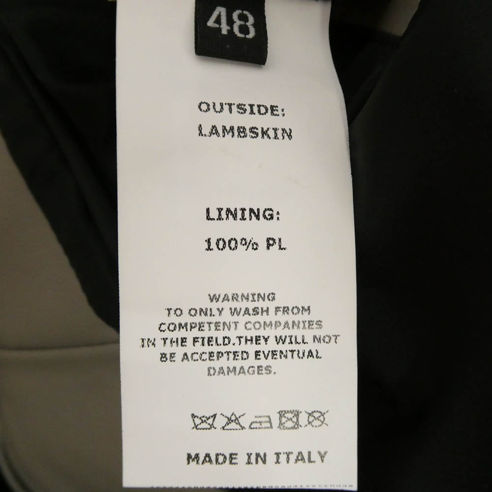 EMMETI エンメティ JURI ラムスキン シングル ライダース レザー ジャケット グレー系 48【中古】