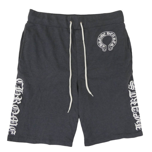 CHROME HEARTS クロムハーツ（原本無） SWEAT PANTS ホースシュー プリント スウェットハーフパンツ グレー系 L【中古】