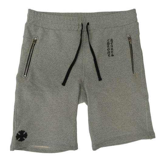 CHROME HEARTS クロムハーツ（原本無） Y NOT CHプラスパッチ付き ロゴ刺繍 スウェット ハーフ パンツ グレー系 XL【中古】