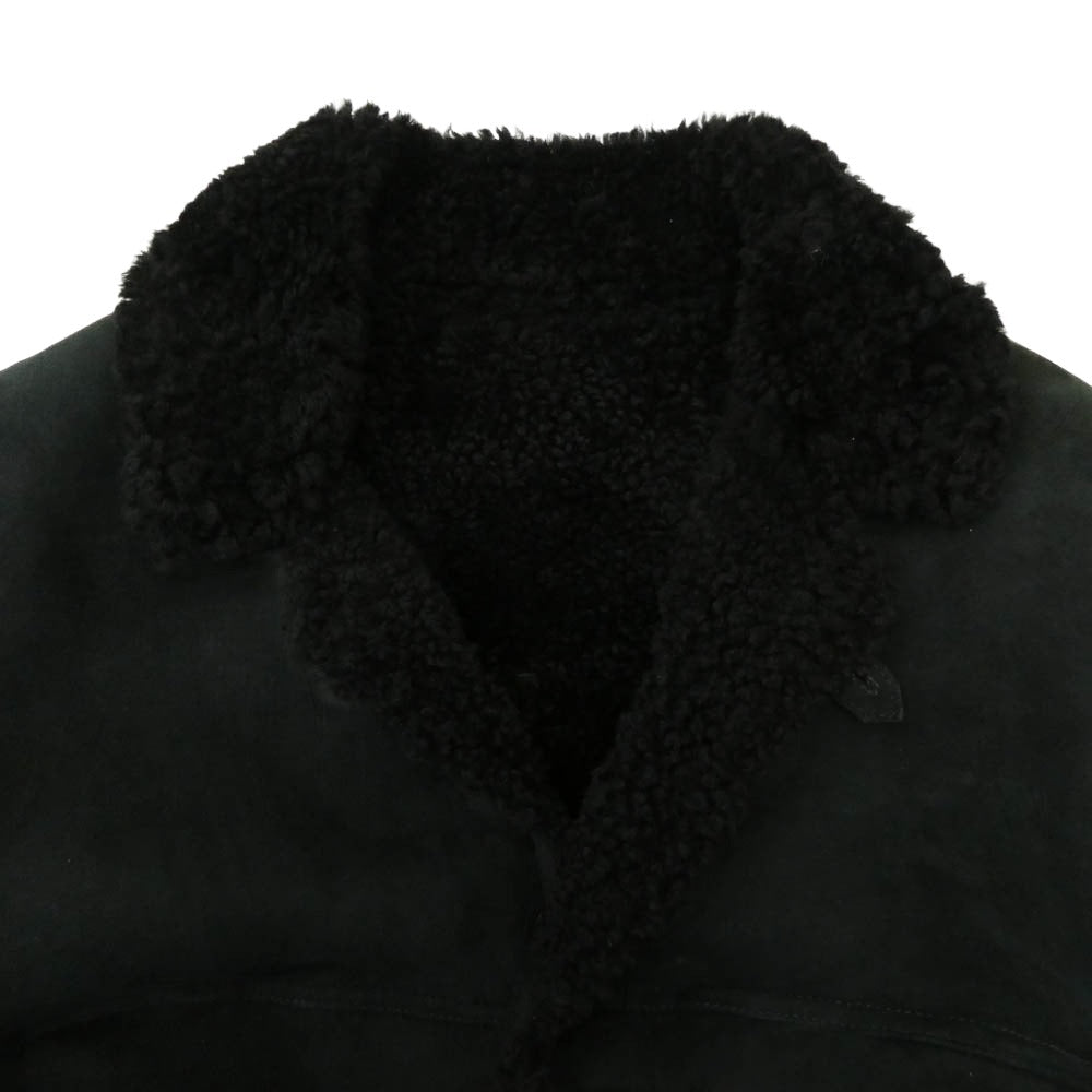 CHROME HEARTS クロムハーツ（原本無） RNCH SHRLNG VJ ムートン レザー コート ブラック系 S【中古】