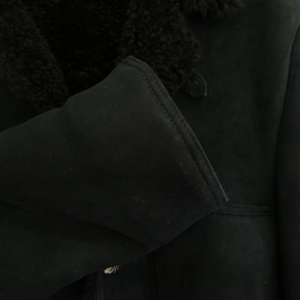 CHROME HEARTS クロムハーツ（原本無） RNCH SHRLNG VJ ムートン レザー コート ブラック系 S【中古】