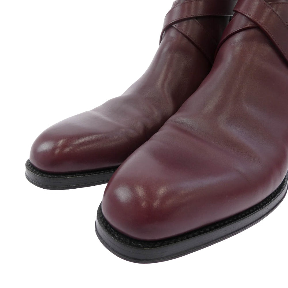 F.LLI Giacometti フラテッリジャコメッティ FG337.005 Jodhpur Boots UTAH CALF EBENE ユタ カーフ ジョッパー ブーツ ワインレッド系 42【美品】【中古】