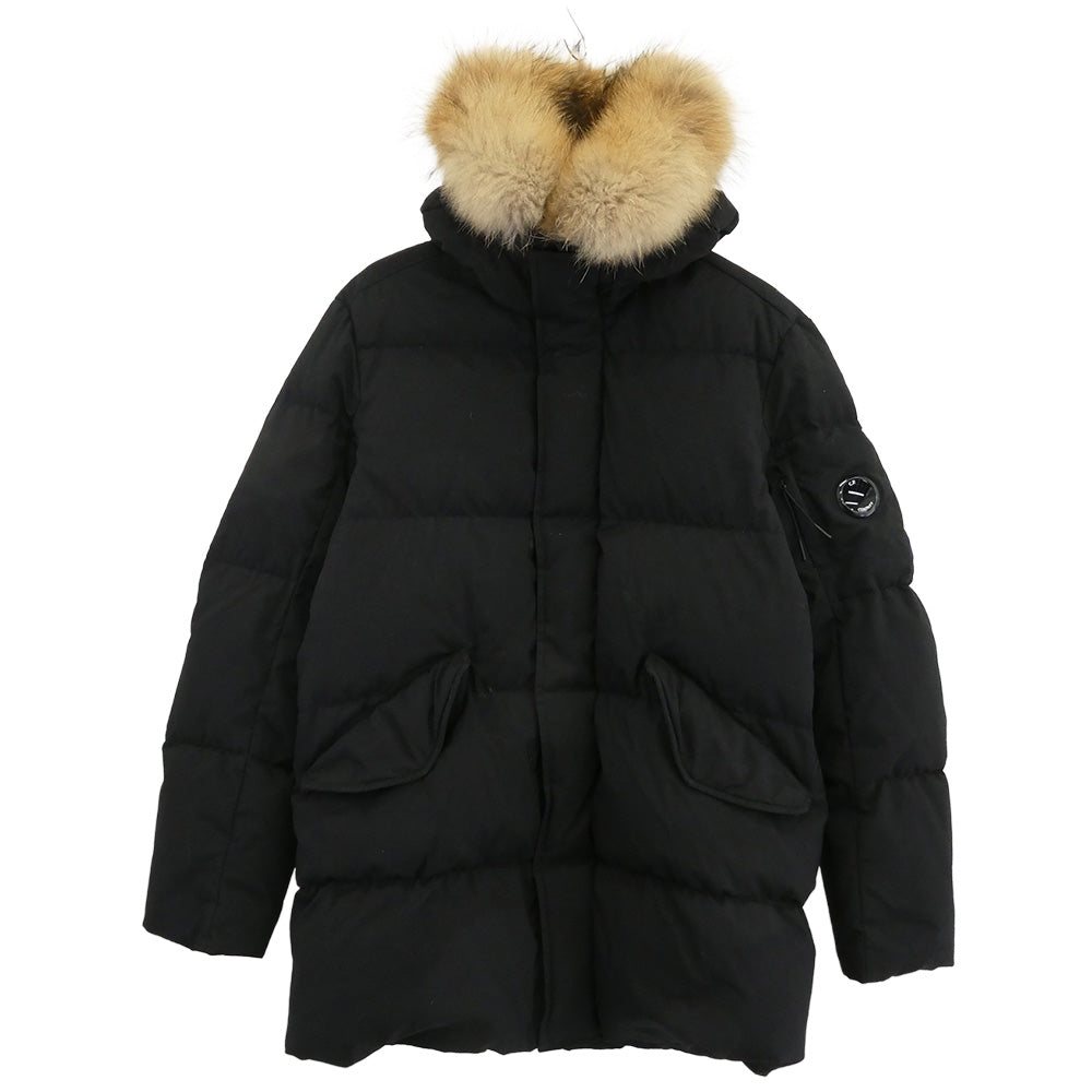 C.P.Company シーピーカンパニー 09CMOW211A 005782G Taylon P Fur Hood Down Jacket ガーメントダイ ファーフーデッド ダウンジャケット ブラック系 50【中古】